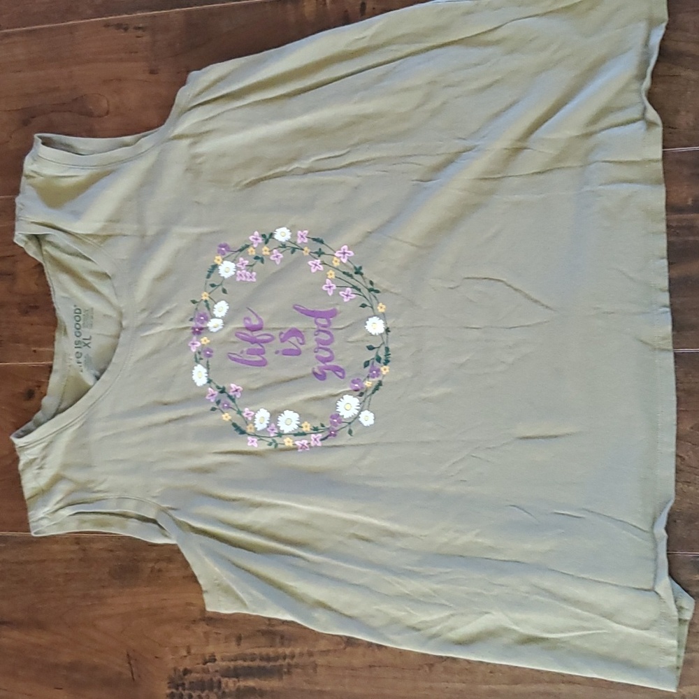 XL Life is Good Olive Tank